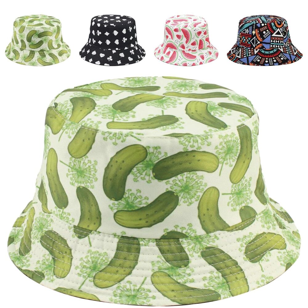 6616 Reversible Bucket Hat Summer Travel Fisherman Cap, Girls Cute Double